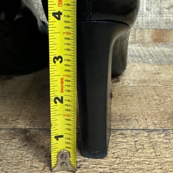 Tod's Black Patent Leather Square Toe Block Heels Size 41 10.5 11 - Picture 8 of 11